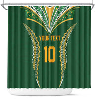 Custom Cook Islands Rugby League Shower Curtain Tatau Tribal Pattern-Special Edition Green Color