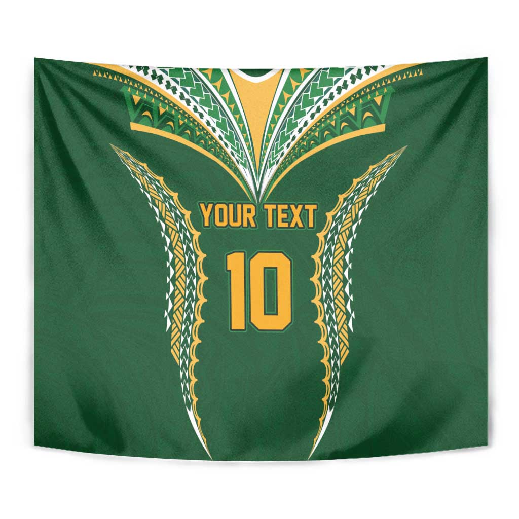 Custom Cook Islands Rugby League Tapestry Tatau Tribal Pattern-Special Edition Green Color