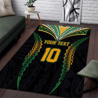 Custom Cook Islands Rugby League Area Rug Tatau Tribal Pattern-Special Edition Black Color