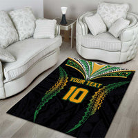 Custom Cook Islands Rugby League Area Rug Tatau Tribal Pattern-Special Edition Black Color