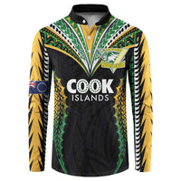 Custom Cook Islands Rugby League Button Sweatshirt Tatau Tribal Pattern-Special Edition Black Color