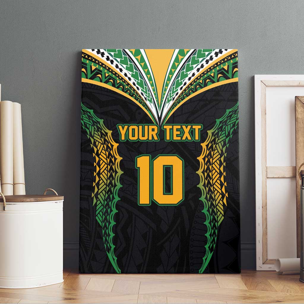 Custom Cook Islands Rugby League Canvas Wall Art Tatau Tribal Pattern-Special Edition Black Color