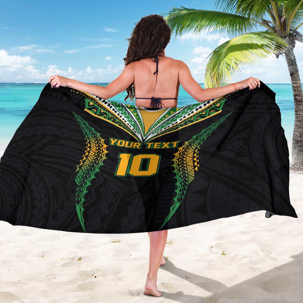 Custom Cook Islands Rugby League Sarong Tatau Tribal Pattern-Special Edition Black Color