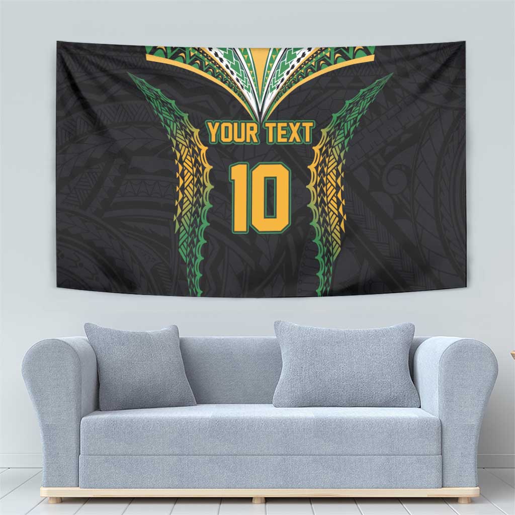 Custom Cook Islands Rugby League Tapestry Tatau Tribal Pattern-Special Edition Black Color