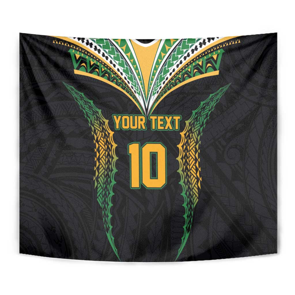Custom Cook Islands Rugby League Tapestry Tatau Tribal Pattern-Special Edition Black Color