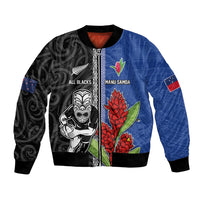 Custom Samoa and New Zealand Rugby Bomber Jacket Teuila Samoan and Maori Warrior