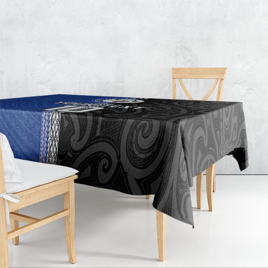 Custom Samoa and New Zealand Rugby Tablecloth Teuila Samoan and Maori Warrior