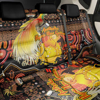 Australia and Papua New Guinea Together Back Car Seat Cover Kangaroo Aboriginal Art and Bird-of-paradise Oro Tribal Motifs - Polynesian Pride