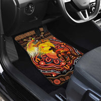 Personalized Australia and Papua New Guinea Together Car Mats Kangaroo Aboriginal Art and Bird-of-paradise Oro Tribal Motifs - Polynesian Pride