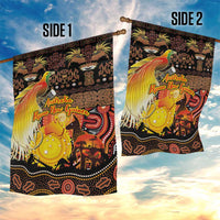 Australia and Papua New Guinea Together Garden Flag Kangaroo Aboriginal Art and Bird-of-paradise Oro Tribal Motifs - Polynesian Pride