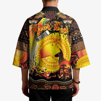 Personalized Australia and Papua New Guinea Together Kimono Kangaroo Aboriginal Art and Bird-of-paradise Oro Tribal Motifs LT03 - Polynesian Pride