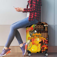 Australia and Papua New Guinea Together Luggage Cover Kangaroo Aboriginal Art and Bird-of-paradise Oro Tribal Motifs - Polynesian Pride