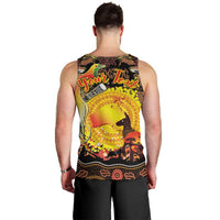 Personalized Australia and Papua New Guinea Together Men Tank Top Kangaroo Aboriginal Art and Bird-of-paradise Oro Tribal Motifs - Polynesian Pride