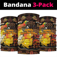 Australia and Papua New Guinea Together Neck Gaiter Kangaroo Aboriginal Art and Bird-of-paradise Oro Tribal Motifs - Polynesian Pride