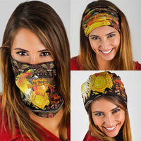 Australia and Papua New Guinea Together Neck Gaiter Kangaroo Aboriginal Art and Bird-of-paradise Oro Tribal Motifs - Polynesian Pride