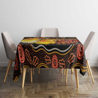 Australia and Papua New Guinea Together Tablecloth Kangaroo Aboriginal Art and Bird-of-paradise Oro Tribal Motifs - Polynesian Pride