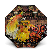 Australia and Papua New Guinea Together Umbrella Kangaroo Aboriginal Art and Bird-of-paradise Oro Tribal Motifs - Polynesian Pride