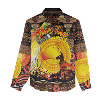 Personalized Australia and Papua New Guinea Together Women Casual Shirt Kangaroo Aboriginal Art and Bird-of-paradise Oro Tribal Motifs - Polynesian Pride