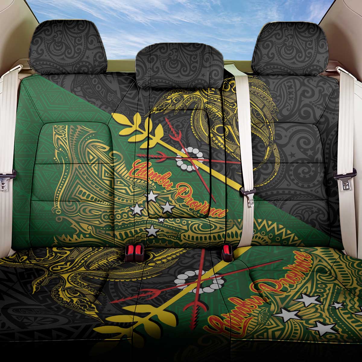 Chimpu Province Papua New Guinea Back Car Seat Cover Bird-of-paradise Art Tattoo and Melanesian Motifs - Polynesian Pride