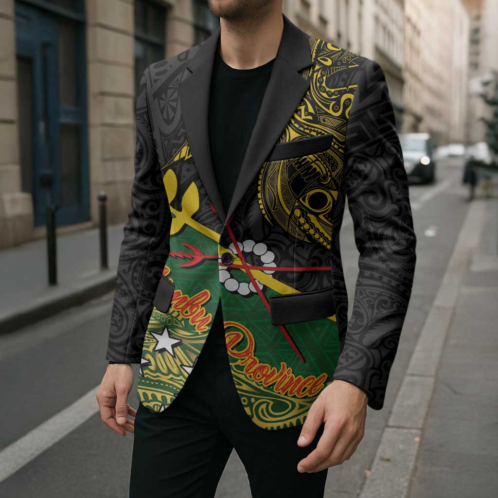 Personalized Chimpu Province Papua New Guinea Blazer Bird-of-paradise Art Tattoo and Melanesian Motifs - Polynesian Pride