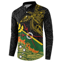 Personalized Chimpu Province Papua New Guinea Button Sweatshirt Bird-of-paradise Art Tattoo and Melanesian Motifs - Polynesian Pride