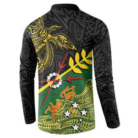 Personalized Chimpu Province Papua New Guinea Button Sweatshirt Bird-of-paradise Art Tattoo and Melanesian Motifs - Polynesian Pride