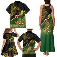 Personalized Chimpu Province Papua New Guinea Family Matching Tank Maxi Dress and Hawaiian Shirt Bird-of-paradise Art Tattoo and Melanesian Motifs - Polynesian Pride