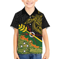 Personalized Chimpu Province Papua New Guinea Family Matching Tank Maxi Dress and Hawaiian Shirt Bird-of-paradise Art Tattoo and Melanesian Motifs - Polynesian Pride