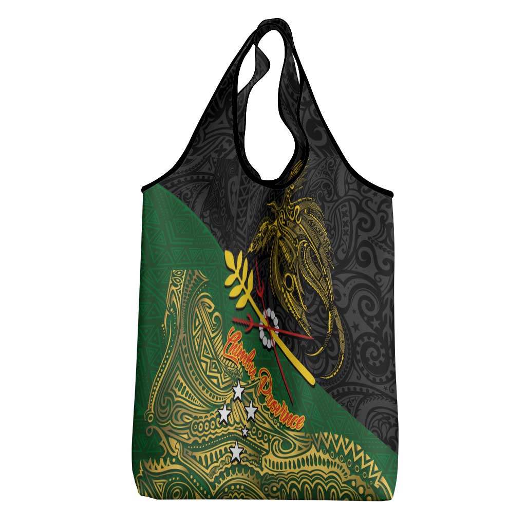 Chimpu Province Papua New Guinea Grocery Bag Bird-of-paradise Art Tattoo and Melanesian Motifs - Polynesian Pride