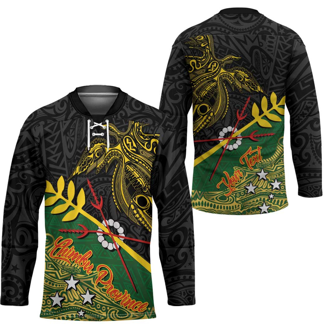 Personalized Chimpu Province Papua New Guinea Hockey Jersey Bird-of-paradise Art Tattoo and Melanesian Motifs - Polynesian Pride