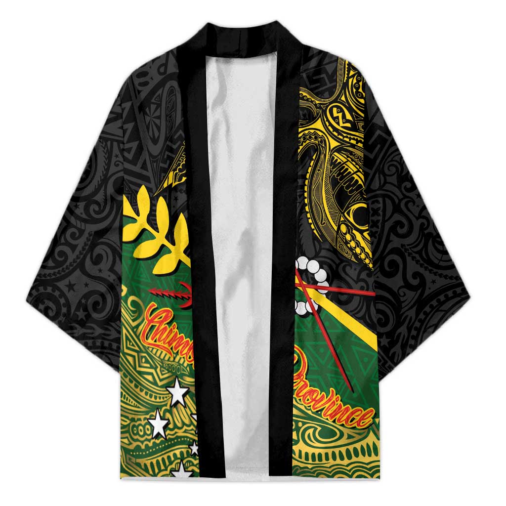 Personalized Chimpu Province Papua New Guinea Kimono Bird-of-paradise Art Tattoo and Melanesian Motifs LT03 Unisex Black - Polynesian Pride