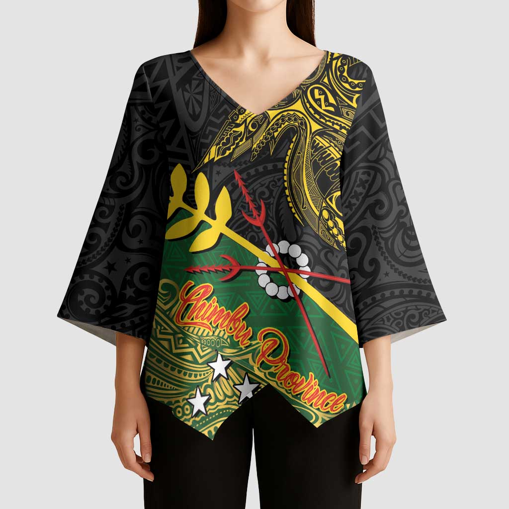 Personalized Chimpu Province Papua New Guinea Kimono Sleeve Blouse Bird-of-paradise Art Tattoo and Melanesian Motifs - Polynesian Pride