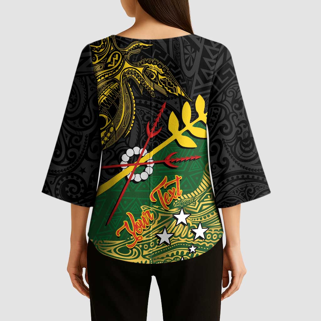 Personalized Chimpu Province Papua New Guinea Kimono Sleeve Blouse Bird-of-paradise Art Tattoo and Melanesian Motifs - Polynesian Pride