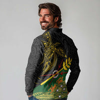 Personalized Chimpu Province Papua New Guinea Long Sleeve Polo Shirt Bird-of-paradise Art Tattoo and Melanesian Motifs - Polynesian Pride