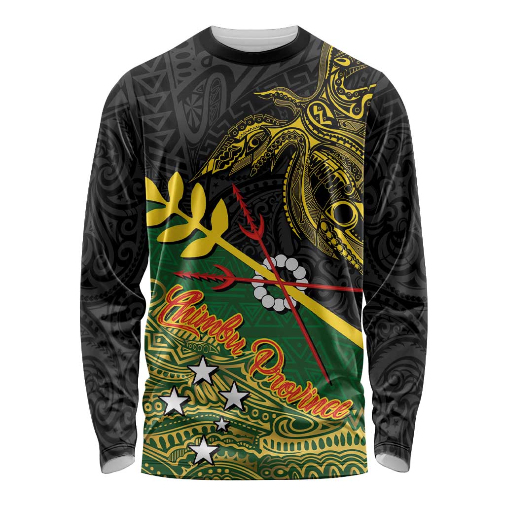 Personalized Chimpu Province Papua New Guinea Long Sleeve Shirt Bird-of-paradise Art Tattoo and Melanesian Motifs - Polynesian Pride