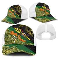 Chimpu Province Papua New Guinea Mesh Trucker Cap Bird-of-paradise Art Tattoo and Melanesian Motifs - Polynesian Pride