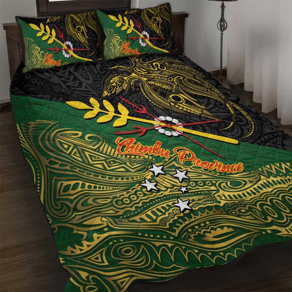Chimpu Province Papua New Guinea Quilt Bed Set Bird-of-paradise Art Tattoo and Melanesian Motifs - Polynesian Pride