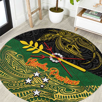 Chimpu Province Papua New Guinea Round Carpet Bird-of-paradise Art Tattoo and Melanesian Motifs - Polynesian Pride