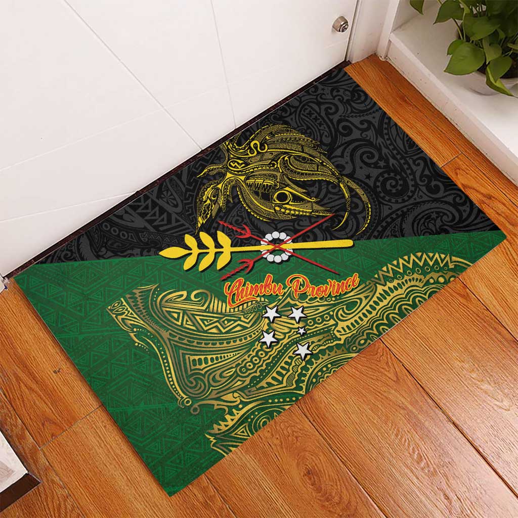 Chimpu Province Papua New Guinea Rubber Doormat Bird-of-paradise Art Tattoo and Melanesian Motifs - Polynesian Pride