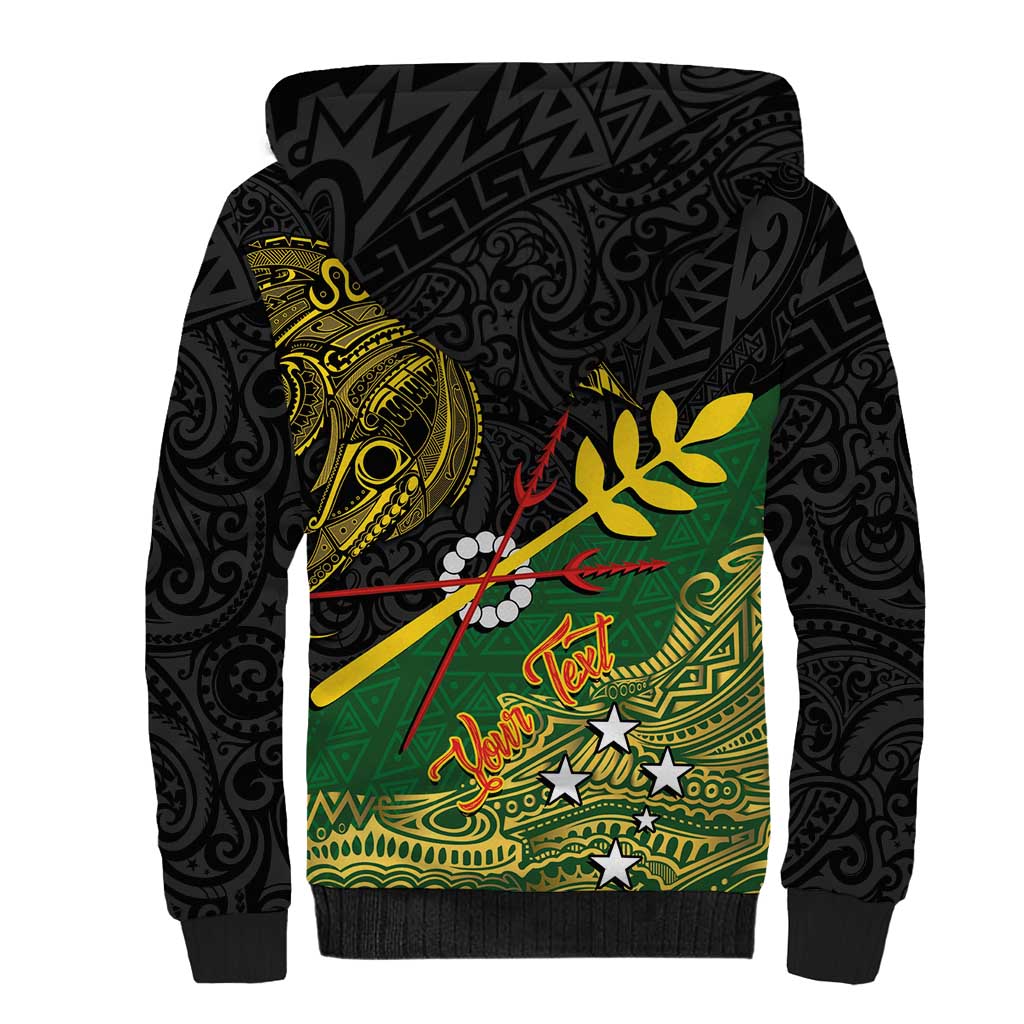 Personalized Chimpu Province Papua New Guinea Sherpa Hoodie Bird-of-paradise Art Tattoo and Melanesian Motifs - Polynesian Pride