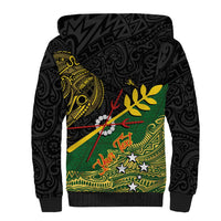 Personalized Chimpu Province Papua New Guinea Sherpa Hoodie Bird-of-paradise Art Tattoo and Melanesian Motifs - Polynesian Pride