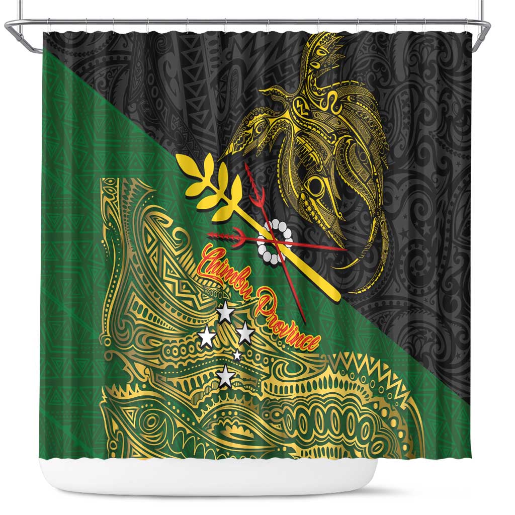 Chimpu Province Papua New Guinea Shower Curtain Bird-of-paradise Art Tattoo and Melanesian Motifs - Polynesian Pride