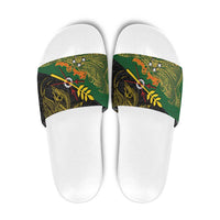 Chimpu Province Papua New Guinea Slide Sandals Bird-of-paradise Art Tattoo and Melanesian Motifs - Polynesian Pride