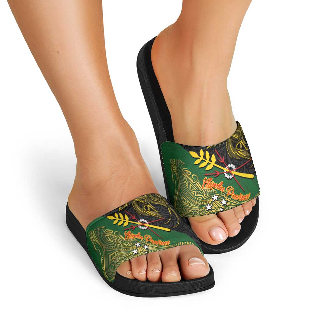 Chimpu Province Papua New Guinea Slide Sandals Bird-of-paradise Art Tattoo and Melanesian Motifs - Polynesian Pride