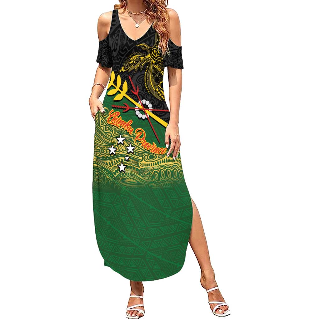 Personalized Chimpu Province Papua New Guinea Summer Maxi Dress Bird-of-paradise Art Tattoo and Melanesian Motifs - Polynesian Pride