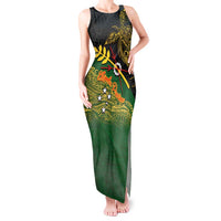 Personalized Chimpu Province Papua New Guinea Tank Maxi Dress Bird-of-paradise Art Tattoo and Melanesian Motifs - Polynesian Pride