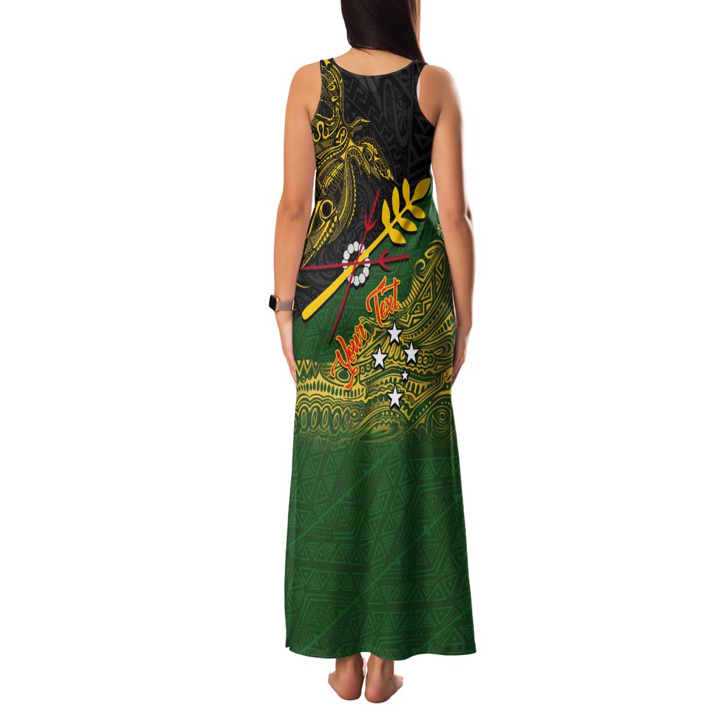 Personalized Chimpu Province Papua New Guinea Tank Maxi Dress Bird-of-paradise Art Tattoo and Melanesian Motifs - Polynesian Pride