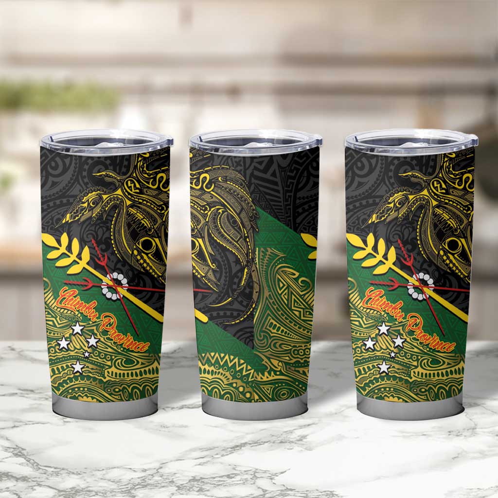 Chimpu Province Papua New Guinea Tumbler Cup Bird-of-paradise Art Tattoo and Melanesian Motifs - Polynesian Pride