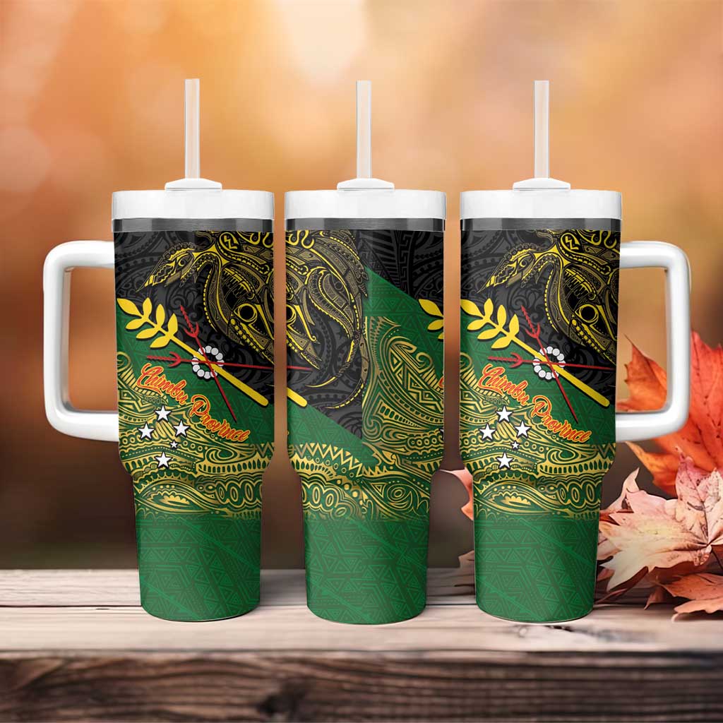 Chimpu Province Papua New Guinea Tumbler With Handle Bird-of-paradise Art Tattoo and Melanesian Motifs - Polynesian Pride