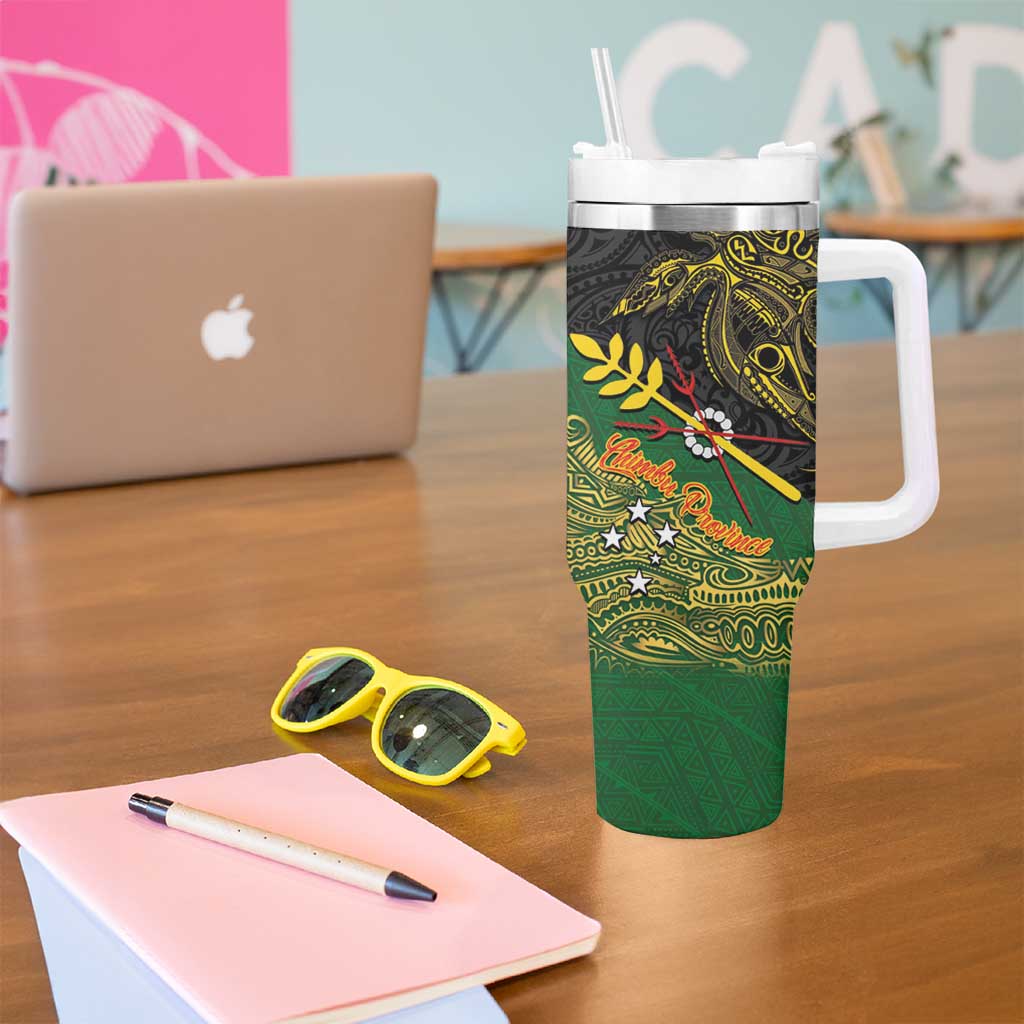 Chimpu Province Papua New Guinea Tumbler With Handle Bird-of-paradise Art Tattoo and Melanesian Motifs - Polynesian Pride